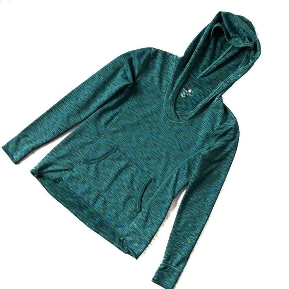 Tangerine Space Dye Kangaroo Yoga Hoodie - Picture 1 of 7